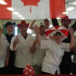 Employees celebrating Canada Day