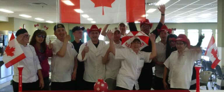 Employees celebrating Canada Day